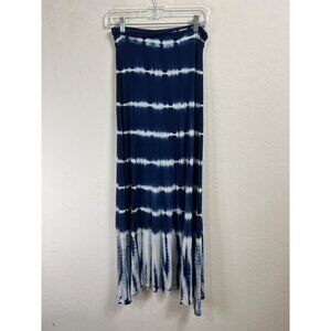 Design History Sz M Blue White Tie Die Maxi Skirt Long Skirt Flowy Boho